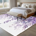 thumbnail image 4 of 8'x10' Area Rugs, Purple Eucalyptus Leaves Indoor Outdoor Area Rug for Living Room Bedroom, Spring Floral Summer Botanical Washable Bathroom Rugs Kitchen Floor Carpet Mats Home Decor Aesthetic, 4 of 8