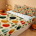 thumbnail image 3 of Homewish Vintage Fall Pumpkin Zipper Twin Comforter Sets with Fitted Sheet and 2 Pillowcases, Autumn Maple Leaf Zipper Bedding Set, Cream Mixed Hues, Polka Dots Reversible, 3 of 7