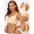 thumbnail image 3 of Unique Bargains Women's Wirefree Smooth Adjustable Straps No Show Minimizers Bra S Beige, 3 of 6