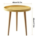 thumbnail image 3 of Yellow Nordic Style Round Side Table Small Coffee Table For Living Room Bedroom Balcony Rental Apartment Plastic And Pvc Material Size 15.75 X 15.75 X 17.32 Inches Weight 3.527 Lb, 3 of 4