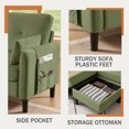 thumbnail image 4 of Soscana Corduroy Living Room Furniture Set,Convertible Sectional Sofa with Storage Ottoman & Accent Chair,3 Seat L Shaped Couch with Reversible Chaise & Side Pockets, for Living Room Office Apartment, 4 of 7