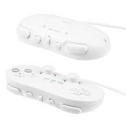 Angle View: Wiresmith 2X Wired Classic Controller Gamepad For Nintendo Wii Remote White (Plugs into Wii Remote)