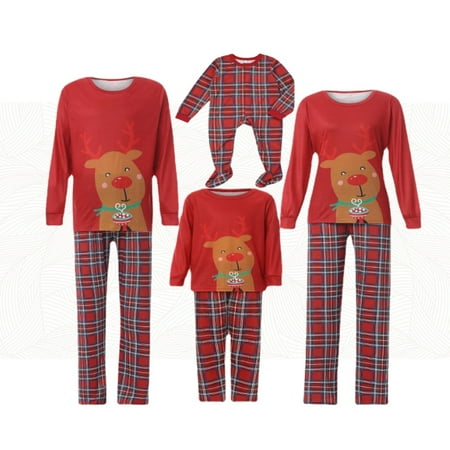 

Boys Girls Christmas Pyjamas Xmas Deer Print Family Matching Adults Kids Baby Nightwear Pajamas Festive Sleepwear Gifts 2022