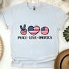thumbnail image 3 of Patriotic Sunflower T-Shirt with Quote, God Bless America Graphic Tee, Unisex Fit, White, Size 2XL, 3 of 6