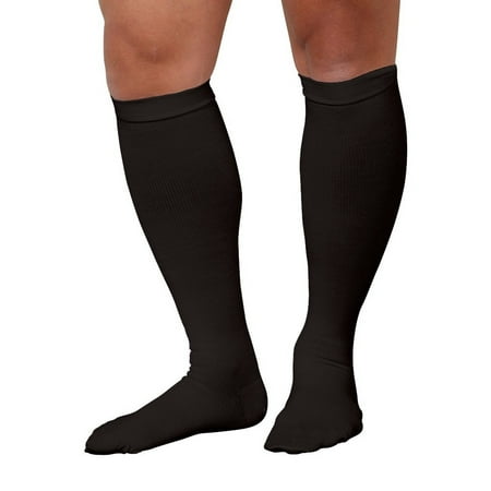 SUPPORT PLUS - Men's Firm Compression Support Brown Dress Socks - Black ...