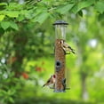 thumbnail image 2 of Urban Deco Metal Bird Feeder Tube Hanging Wild Bird Seed Feeder, Steel Hanger Great for Attracting Birds (Gray), 2 of 7