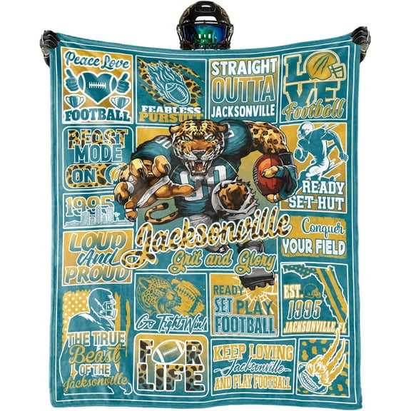 Football Blanket Gifts for Men Women, City Football Style Merch Gear Throw Blanket Fans Soft Flannel Couch 60" x 50"