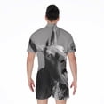thumbnail image 2 of Black And White Funny Donkey Short Sleeve Men'S Rompers Casual Summer Jumpsuits Outfit, 2 of 4