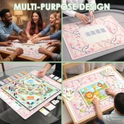 American Mahjong Mat with Rules, 31 Square Non-Slip Rubber Table Cover, Silent Noise-Reducing Gaming Mat for Mahjong, Card Games, Dominoes, Easy Storage Roll-Up Design