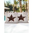 thumbnail image 6 of Outdoor Pillows Waterproof, American Country Bedding Throw Pillows with Insert for Couch Sofa Bed, Farmhouse Barn Star Brown Berry 16x16 Inch Pillowcases Decorative Camping Patio Pillow Set of 2, 6 of 8