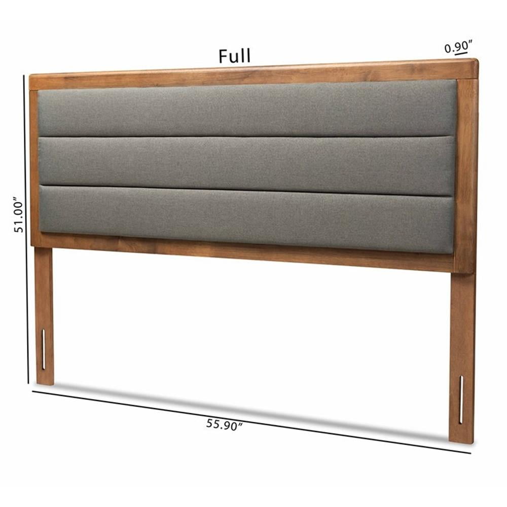 Baxton Studio Dexter Dark Gray and Brown Finished Wood Full Size Headboard