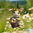 thumbnail image 7 of Aodebiao Acrylic Easter Bunny Egg Hanging Ornament for Home Garden Decor 2D Flat Design Holiday Wall Decoration, 7 of 7