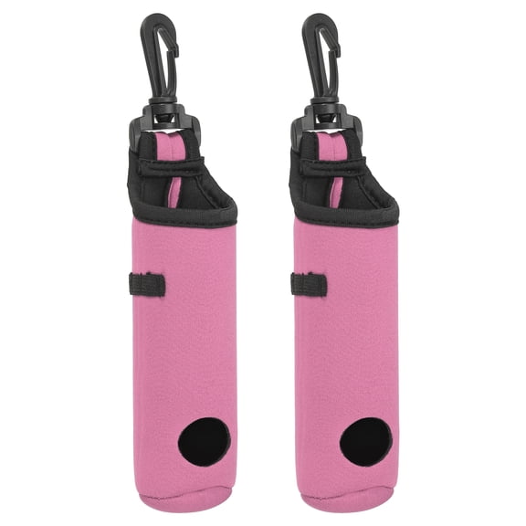Golf Ball Carry Bag, 2 Pcs Portable Neoprene Golf Ball Holder with Clip for Men and Women, Light Pink