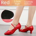 thumbnail image 3 of Zapatos de baile de suela blanda de color champán de 3,5 cm, zapatos de baile de salto social cuadrados estándar, 3 of 5