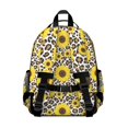 thumbnail image 3 of Sunflower and Leopard White Pattern Cute School Backpack Bag for School with Padded Back and Adjustable Shoulder Straps 15.25"x11.5"x5.25", 3 of 4