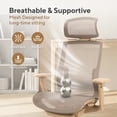 thumbnail image 6 of Nouhaus Airex Taupe Mesh, Headrest, 3D Armrest Office Chair for Home Office & Office, 6 of 11