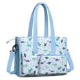 thumbnail image 2 of Teacher Tote Bag,LightBlue Dinosaurs Stars Moons Pattern Teacher Utility Tote Bag,Large Work Tote Bags for Women with Multiple Pockets,Top Zipper Closure,13.8x10.6x6.7 Inch, 2 of 5