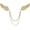 Gold, variant on Angel Wings Tassel Chain Brooch Collar Pins. Rhinestone Metal Feather Lapel Pin, Suit Coat Breastpin for Women Men's Accessories