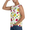 thumbnail image 3 of Bixox Men's Strawberry and Lemon Printed Shirt Sleeveless Fitness Tank Top-Large, 3 of 7