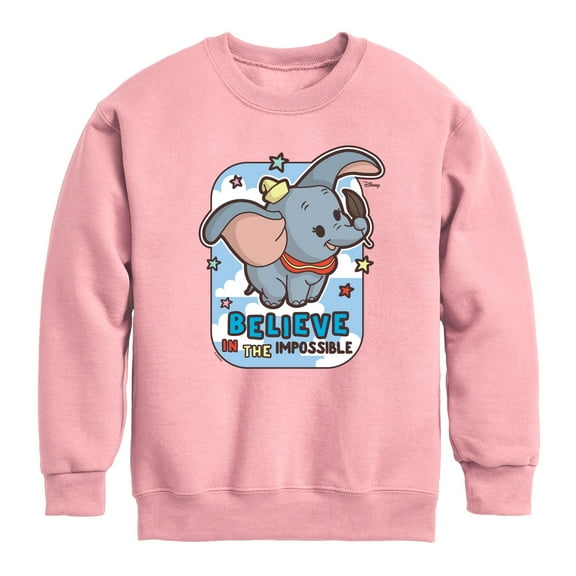 Disney Dumbo Animated - Believe In The Impossible - Toddler & Youth Crewneck Fleece Sweatshirt