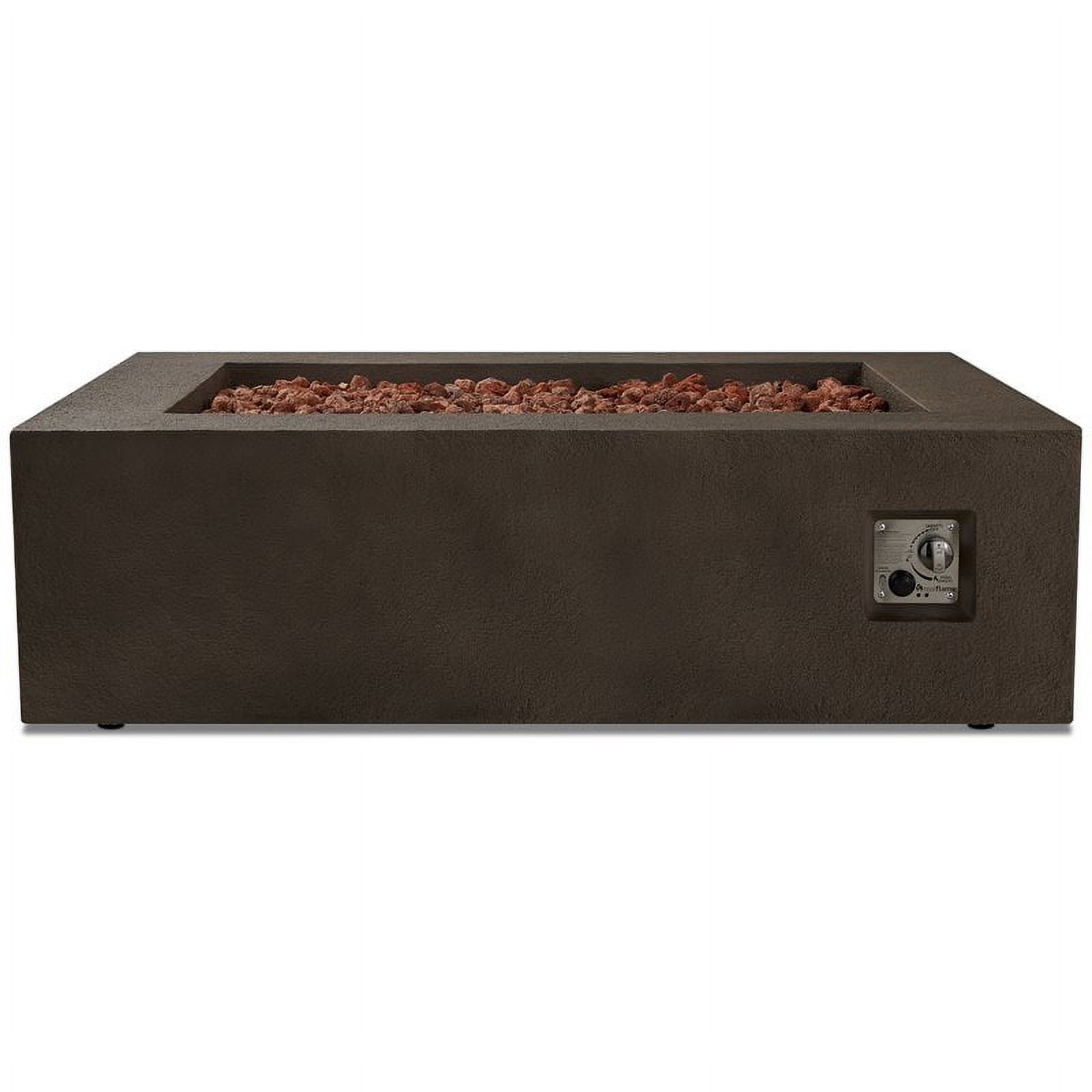 Bowery Hill Contemporary 50.5" x 32.5" Natural Gas Fire Table in Kodiak Brown