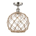 thumbnail image 1 of 516-1C-PN-G122-10RB-LED-Innovations Lighting-Large Farmhouse Rope-3.5W 1 LED Semi-Flush Mount in Industrial Style-10 Inches Wide by 15 Inches High, 1 of 1