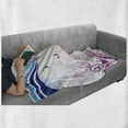 thumbnail image 6 of Floral Soft Flannel Fleece Throw Blanket, Modern Digital Swirls Ivy Flowers Leaves and White Backdrop Image, Cozy Plush for Indoor and Outdoor Use, 50" x 60", Dark Blue Lilac, by Ambesonne, 6 of 6