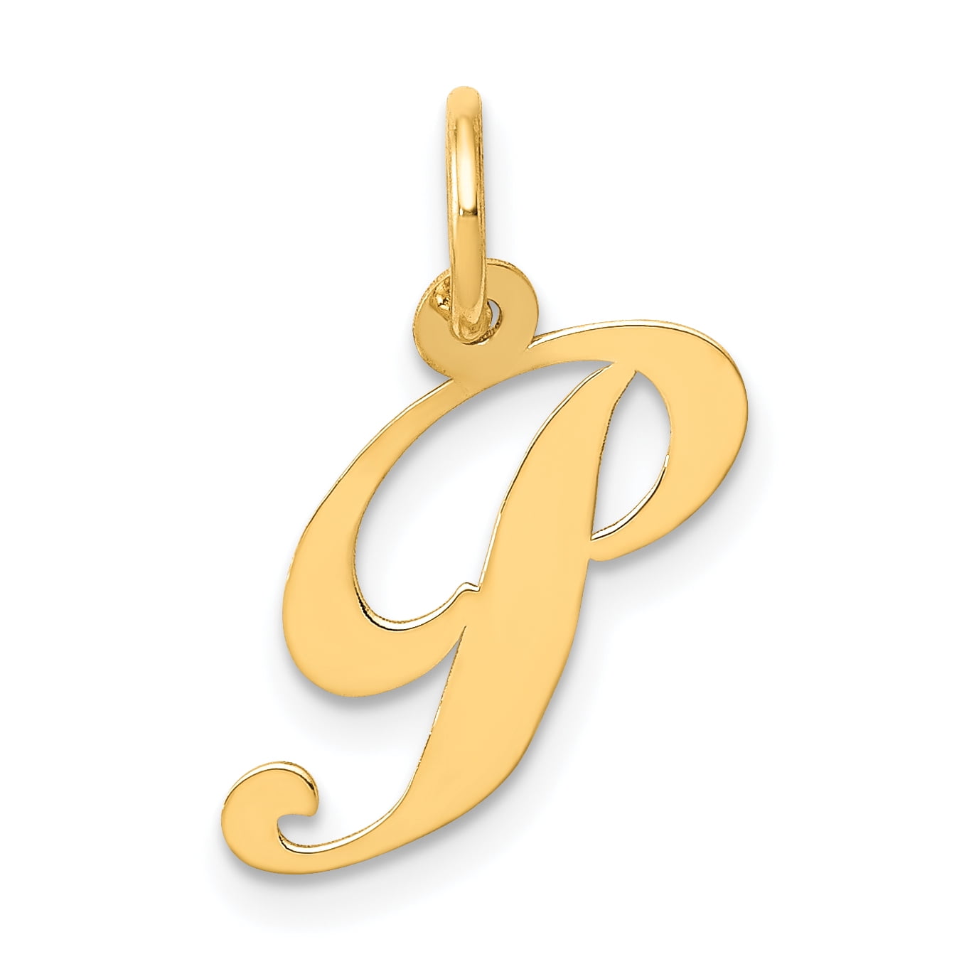 Jewel Tie 14k Yellow Gold Initial P Pendant Charm