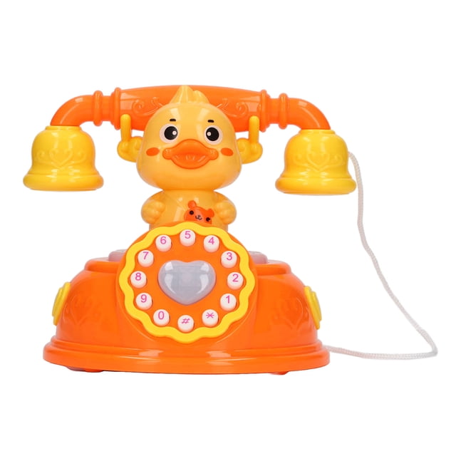 Juguete De Teléfono Con Forma De Pato, Juguete De Teléfono Fijo Con Cable, Música Ligera Simulada Retro Encantadora Educativa Para El Hogar ANGGREK No