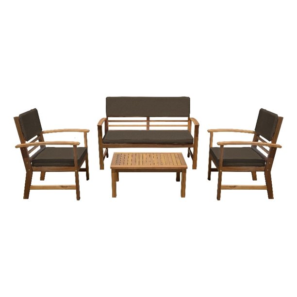 Greemotion Hana 4Piece Outdoor Natural Acacia Wood Sofa Set