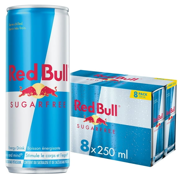 Red Bull Energy Drink, Sugar Free, 250 ml (8 pack), 8 x 250 mL