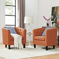 thumbnail image 2 of Mod Uptown Chesterfield Chair, Orange, 2 of 5
