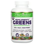 Paradise ORAC Energy Greens Powder Extract, Antioxidants, Probiotics & Vitamin C, 120 Vegetarian Capsules