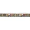 thumbnail image 2 of Bobines de Vert Jaune Bleu Fils Cuisine Beige Papier Peint Bord Design Rétro, Rouleau 15' x 3'', 2 of 3