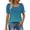Sky Blue, variant on YHAJDS Womens Summer Tops Short Sleeve Square Neck Ombre Print Lace Trim Casual Tee