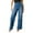 Blue, variant on Womens Wide-Leg Jeans High Waist Double Stitch Detail Full Length Relaxed Fit Classic Denim Texture Casual Street Style Timeless Trousers