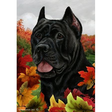 Cane Corso Black - Best of Breed Fall Leaves Garden