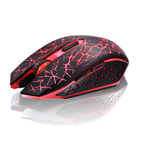 TENMOS T12 Wireless Gaming Mouse Rechargeable 7 Buttons Pink 2.4G Silent Optical Wireless Computer Mice with Changeable LED Light Compatible with Laptop PC 3 Adjustable DPI 