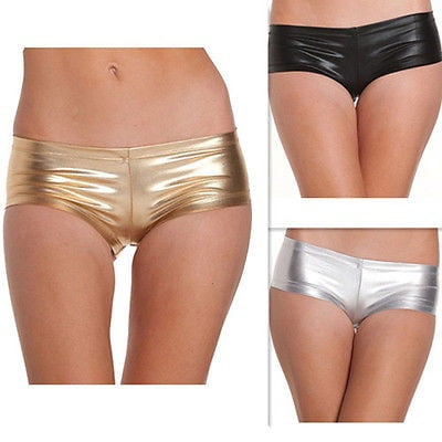 Women Ladies Shiny SEXY WET LOOK Mini 