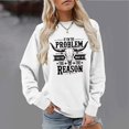 thumbnail image 2 of Womens Country Music Western Sweatshirts I'm The Problem Letter Print Cowgirl Pullover Vintage Cow Skull Top, 2 of 4