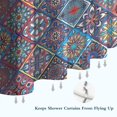 thumbnail image 6 of Red Floral Square Pattern Shower Curtain 72"x72" ,Bathroom Decorative Shower Curtains Set with 12 Hooks,Modern Waterproof Washable Shower Curtain, 6 of 6