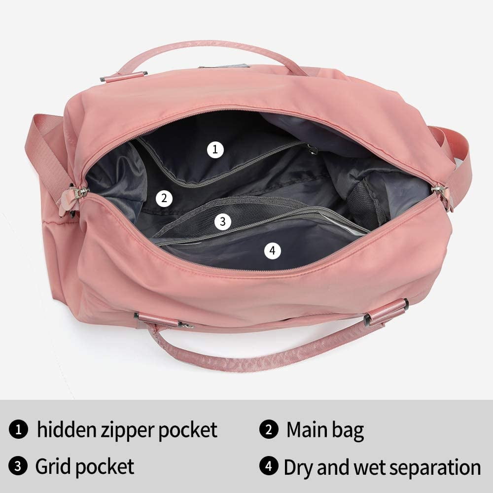 Sports Gym Bag Workout Duffel Bag Weekender Carry on for Women Overnight Shoulder Bag Fit 15.6 Laptop for Women Womens Travel Bags 