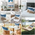 thumbnail image 6 of Blue Brown Ombre Outdoor Pillow Covers Pack of 2 Blue Gradient Abstract Wave Geometric Waterproof Throw Pillow Covers Decorative Cushion Cases for Patio Garden Tent Balcony Couch 18x18 inch, 6 of 8