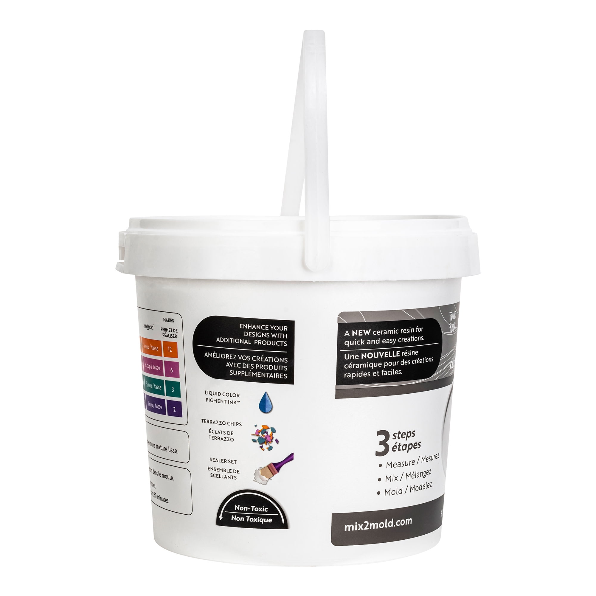 Brea Reese: Mix2Mold Ceramic Resin - White Powder 5.5lb Bucket - Non-Toxic, Smooth Matte Finish, No Heat Or Kiln, Just Add Water, Cures In 60 Min