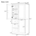 thumbnail image 6 of Oversized Storage Cabinet with 3 Adjustable Shelves&3 Drawers, 62.2" Kitchen Pantry Storage Cabinet with Doors, 6-Tier Tall Steel Cabinet Locker for Kitchen, Living Room, Dining Room, Black, 6 of 9