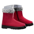 thumbnail image 3 of Gyexs Womens Snow Boots Size 9, Winter Shoes Women Boots, Removable Footbed, Hook & Loop, Western, Moc Toe, Women's Fashion, Red, Size 6, 3 of 8