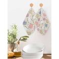 thumbnail image 2 of Easter Bunny Kitchen Dish Towels for Drying Dishes Set of 3, Colorful Eggs Spring Leaves Daisy Flowers Waffle Weave Microfiber Hand Tea Bathroom Towels Quick Dry & Absorbent Towel 12x12, 2 of 7