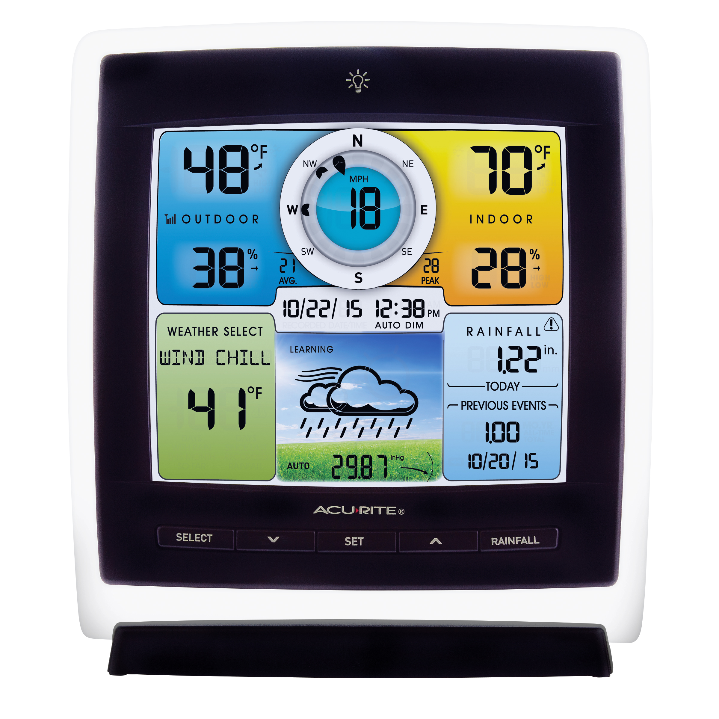 AcuRite 01528 Wireless Weather Station with 5-in-1 Sensor: Temperature and Humidity Gauge, Rain Gauge, Wind Speed and Wind Direction - image 8 of 11