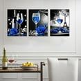 thumbnail image 4 of 3 Pcs Kitchen Canvas Art Love Eat Drink Picture Wall Decor Framed Fork Knife Coffee Wine Painting Black and Red Prints Dining Room Restaurant Bar Ready to Hang(Kitchen-10,11.00"x14.00"x3P), 4 of 6