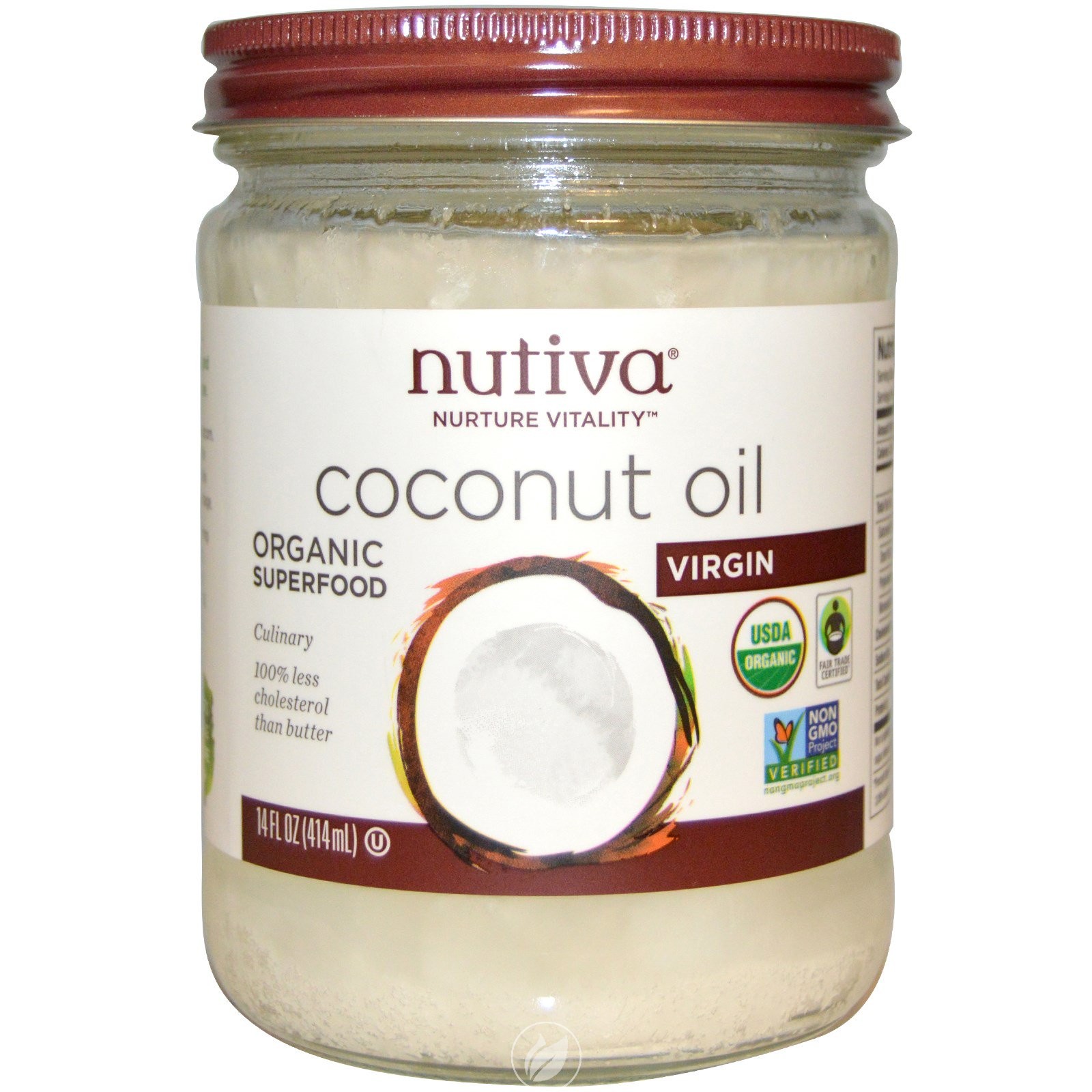 Nutiva Organic Coconut Oil, Virgin, 14 Fl Oz (414 Ml), Pack of 2